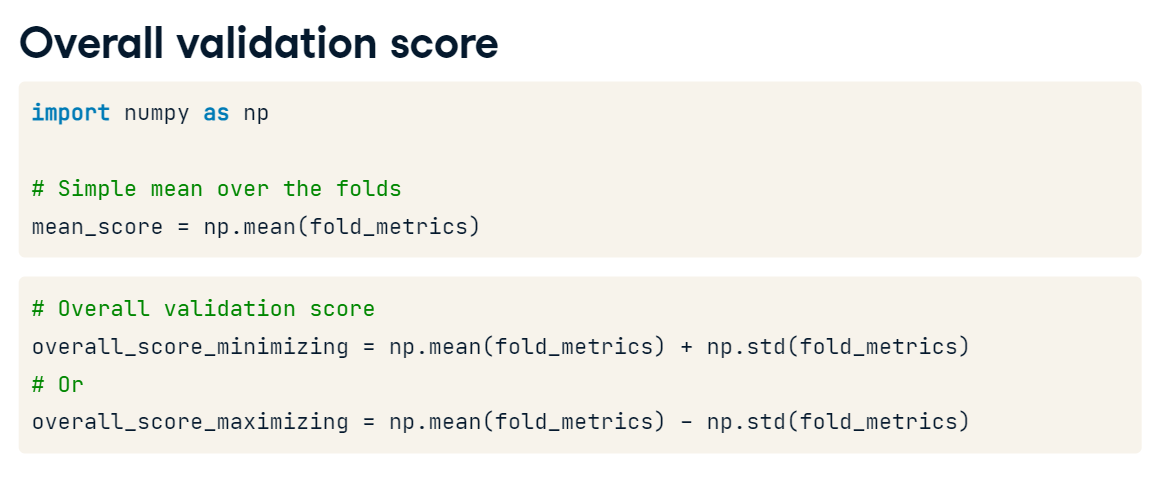 Overall validation score
