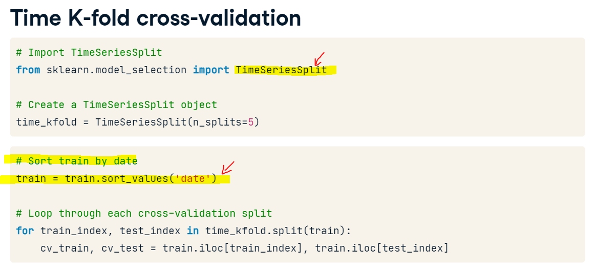 Time K-fold Implementation